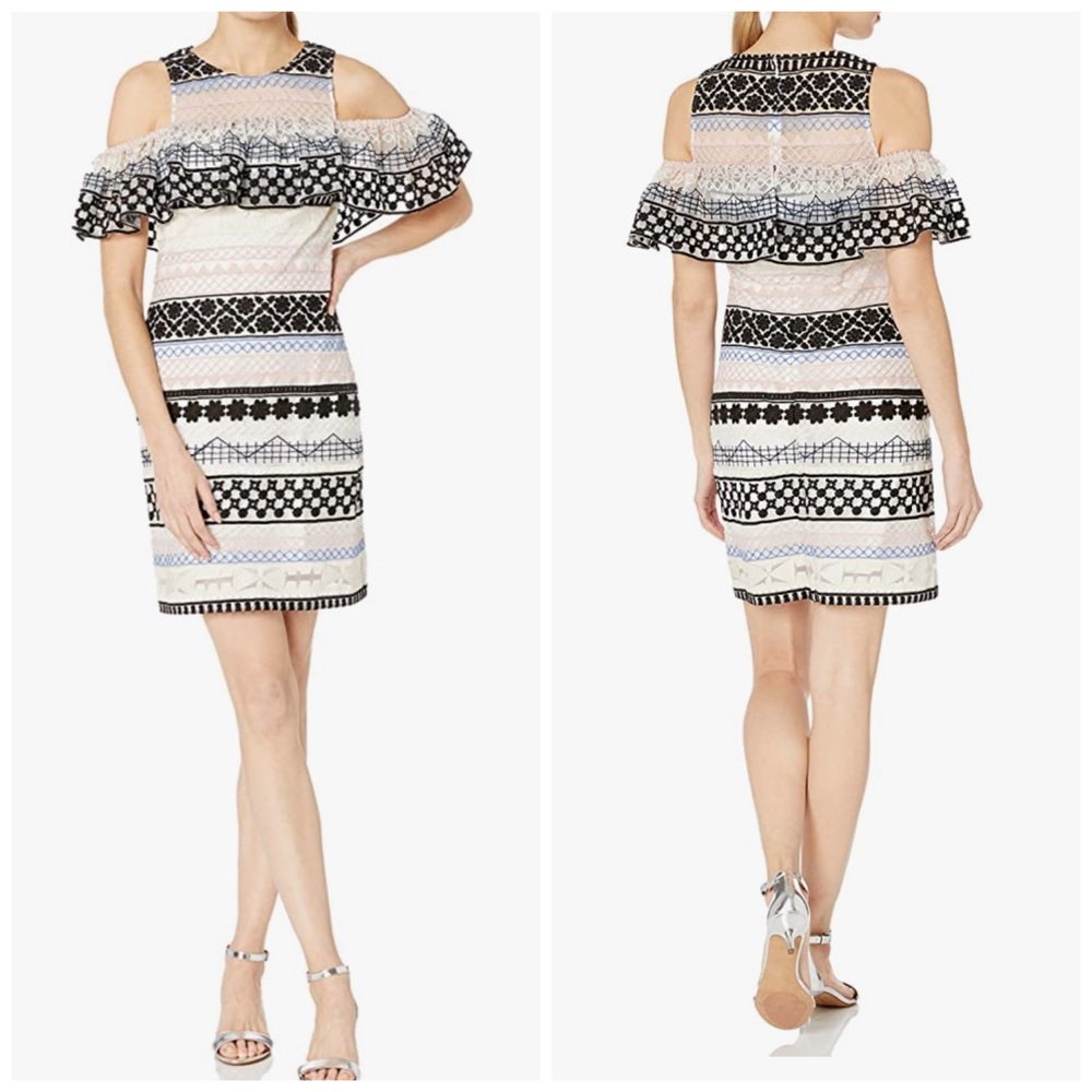 Parker Eleni Embroidered Multi-Color Dress - XS